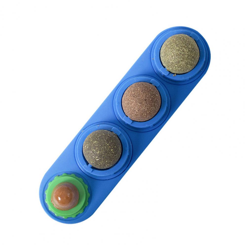 

Silver Vine Cat Attractor Catnip Licking Balls Silvervine Cat Toys for Healthy Teeth Energy Boost Set of 4 Edible for Indoor синій