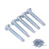 50 Pcs Round Head Self Drilling Screw 4.2x25mm Galvanized Steel Drill Screws for Furniture Repair