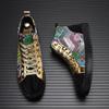 New Luxury Designer Men High Tops Rhinestone Platform Shoes Causal Flats Moccasins Rock Punk Walking Sneakers Tenis Masculino