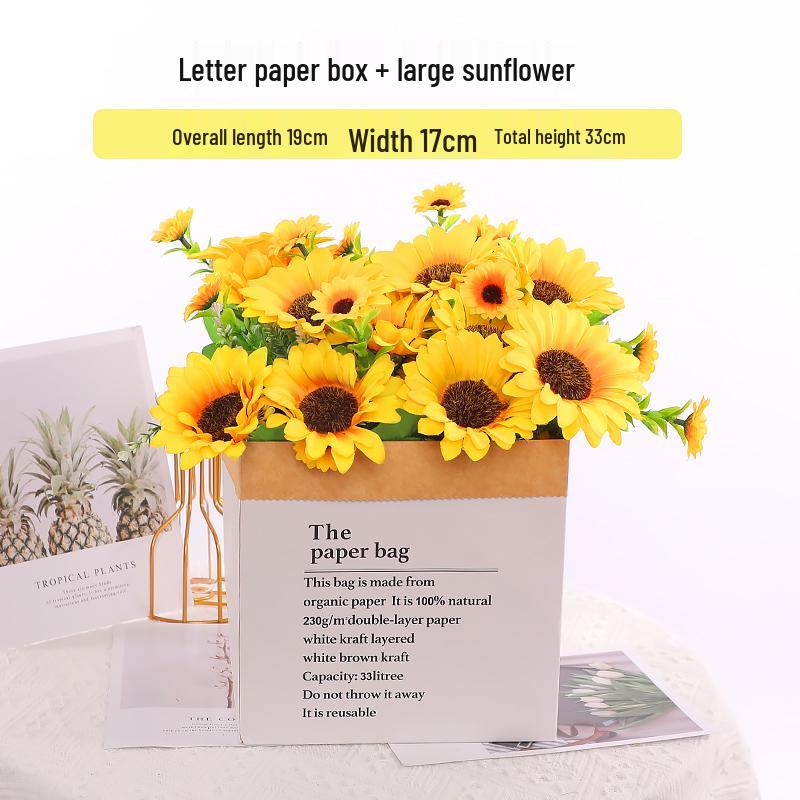 Mini Sunflower Artificial Flower Ornament for Living Room or Dining Table Decoration