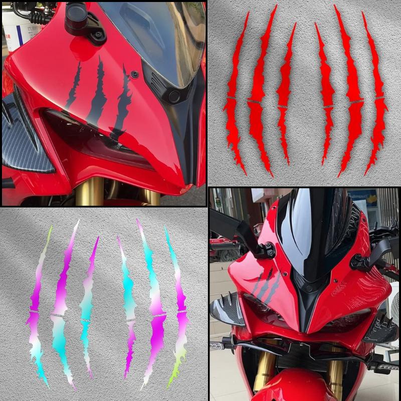 2pcs Monster Claw Scratch DIY Funny Motorcycle Headlight Stickers Motorbike Helmet Decals for Shark LS2 Arai Shoei AGV HJC Bell
