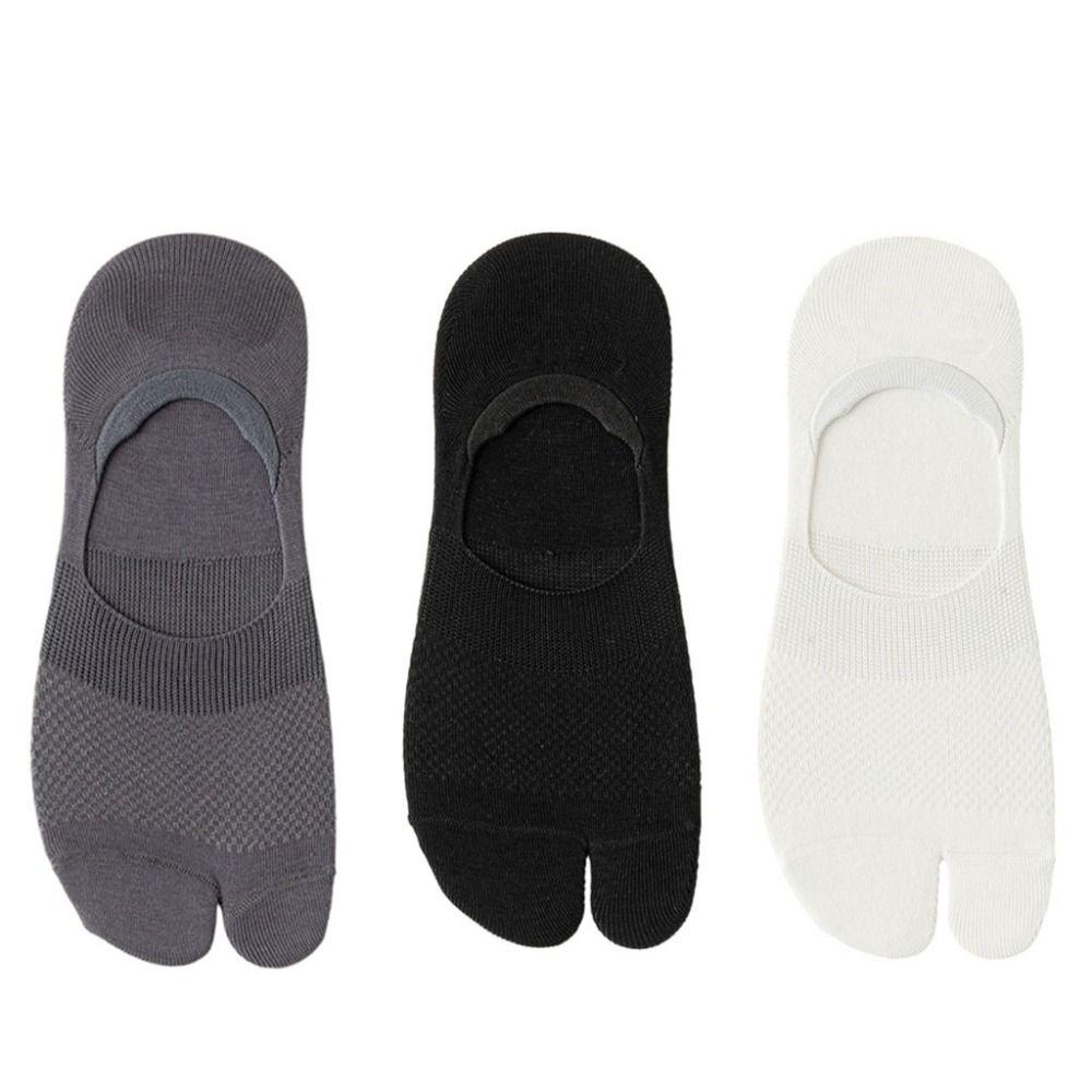 Thin Male Two Toe Socks Flip Flops Hosiery Men's Mesh Separate Toe Boat Sock  Summer