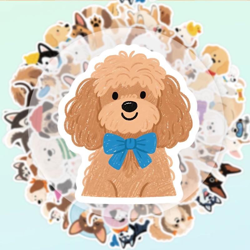 56pcs Hand-Drawn Beloved Dog Stickers, Dog Companion Themed Stickers, Journal Stickers, Doodle Stickers, Suitable for Scrapbooks