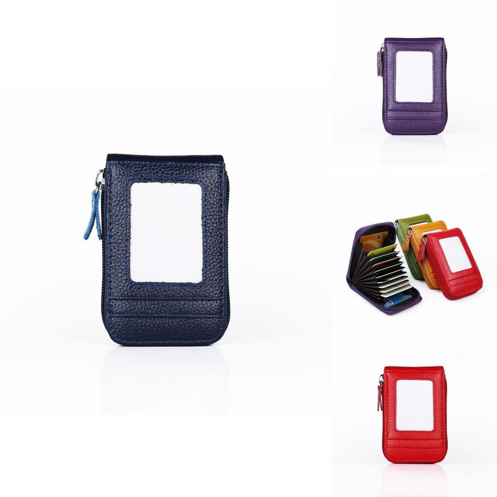 Premium Men's Wallet Genuine Leather Rfid Blocking Credit Card Holder With Zipper