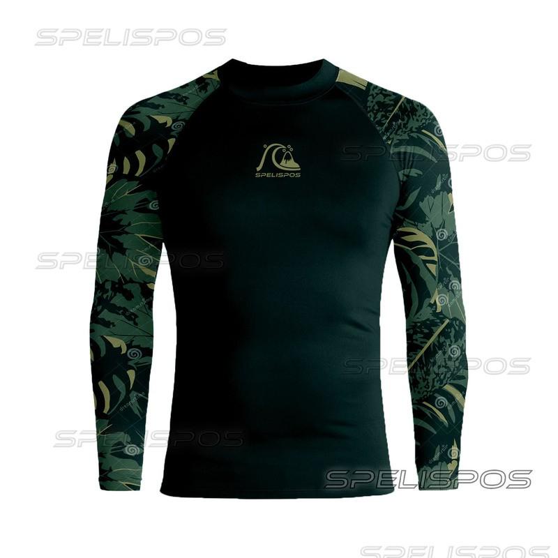 Ανδρικό Rash Guard με Μακριά Μανίκια UPF 50 για Surfing, Κατάδυση, Κολύμβηση, Αντηλιακή Προστασία, Γρήγορο Στέγνωμα, Κορυφή Στολή