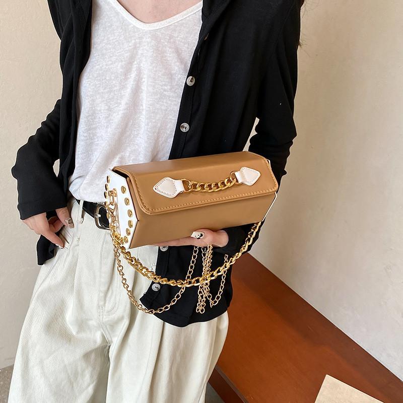 Stylish 2024 Korean Fashion Casual Solid Color Women's Cylinder Bag With Chain Strap