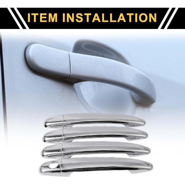 

4pcs Exterior Door Handle Cover Car Door Handle Protector for Toyota 4Runner 2003-2010 Car Door Handle Protector without Keypad ABS Chrome Silver