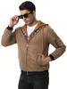 Men's Thick Solid Color Hooded Jacket for Spring, Autumn, and Winter - Air Force Style Casual Wear