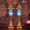 2pcs Crystal 7color Variable Lotus Candlestick Household Supply Buddha Feng Shui
