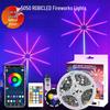5V Dreamcolor RGB LED Firework Lights: Bluetooth Sound-Controlled, APP-Enabled Music Rhythm Ambient Strip.
