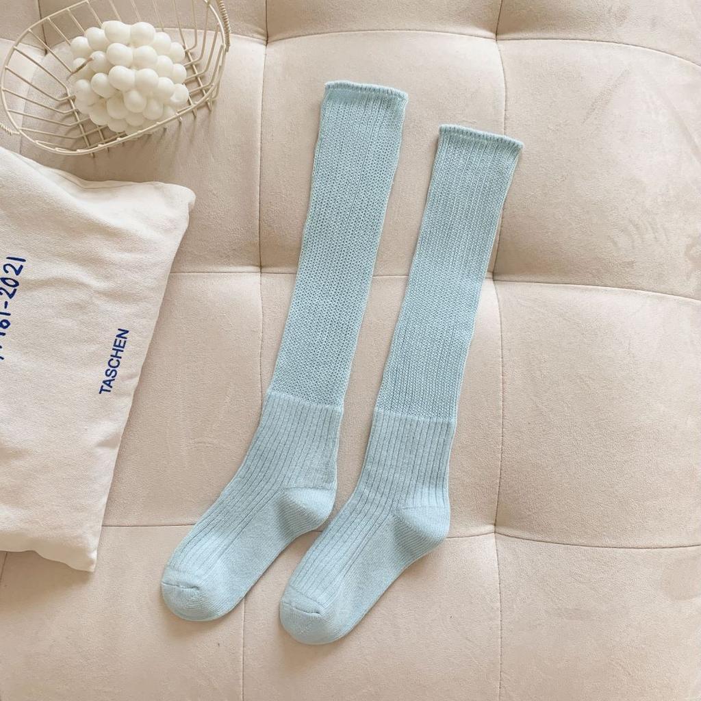 Stacked Socks, Solid Color, Thick Line Calf Socks, Summer Thin Ice Socks, Mary Jane Mid-Leg Socks, White Cotton