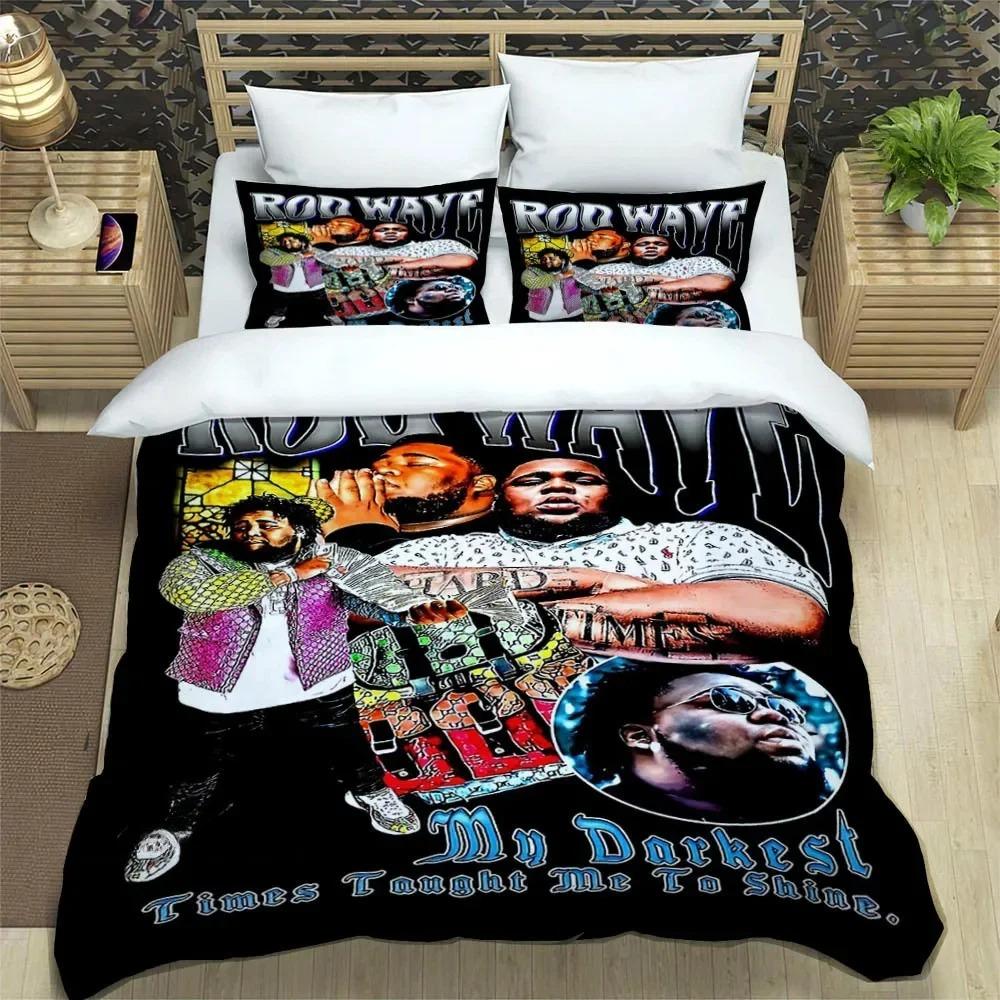Popular Music Rod Wave Print Bedding Sets Exquisite Bed Supplies Set Duvet Cover Comforter Set Bedding Set Luxury Birthday Gift