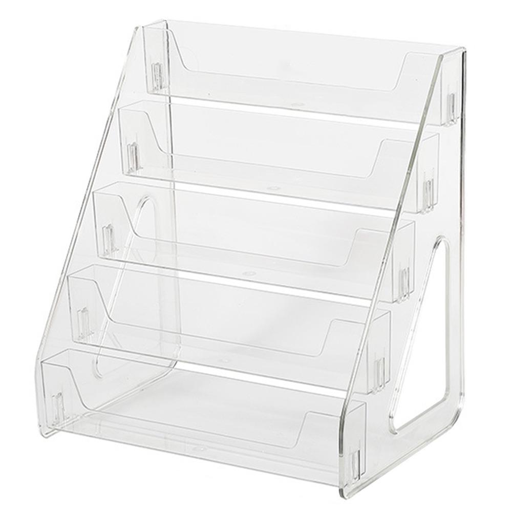 DIY Acrylic Book Display Rack 5 Tier Doll Figures Model Shelf Magazines Organizer  Home Use