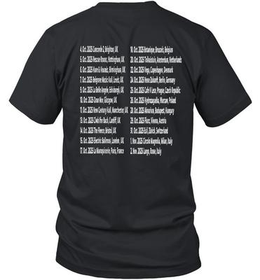Tour Dates Back Print T-Shirt Oct-Nov 2025 Europe Concert Merch