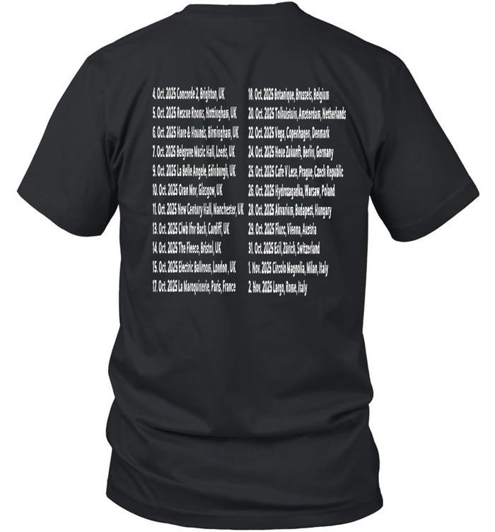 

Футболка с принтом дат тура Окт-Ноябрь 2025 Европа Концертный мерч 3XL