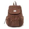 Corduroy Bow Backpack Women's Lightweight Drawstring Commuter Backpack
