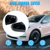 For Tesla Model Y     Pair Side Rearview Wing Mirror Cover Caps ABS Glossy Black/Painted White