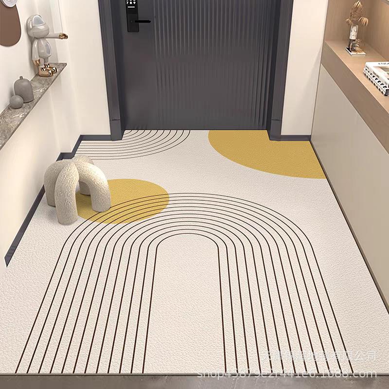 Simple Entry Door Entrance Leather Floor Mat, Advanced Sense Waterproof, Oil-Proof And Dirt-Resistant, Easy To Take Care Of, Leave-In And Cut Foot Mat