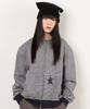 Webhouse Twister Star Pocket Stripe Zip-Up Hoodie - Gray