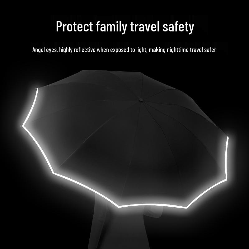 Dual-Use Women's Automatic Umbrella: Sunshade, Rain Protection, Anti-UV, Reverse Folding, Enlarged & Reinforced Design