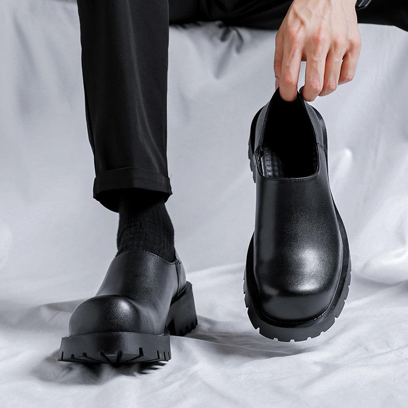 Lässige Designer Damen Herren Dicke Plateau Formelle Schuhe Runde Zehe Slipper Leder Freizeitschuhe Herrenschuhe Große Größe 36-44