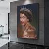 Modern Poster Queen Elizabeth II Portrait Prints Canvas Painting Black White Wall Art Canvas Office Wall Decor for Living Room