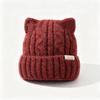 Cute Cat Ear Wool Hat Autumn and Winter Thickened Warm Knitted Hat Versatile Age-reducing Ear Protection Hat Women's