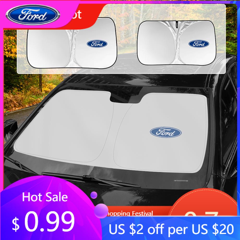 Car Sticker Hot For Ford Windshield Sunshade Car Window Sun Shade Cover Auto Sun Visor For Ford Escape Shelby Edge Kuga Fiesta M