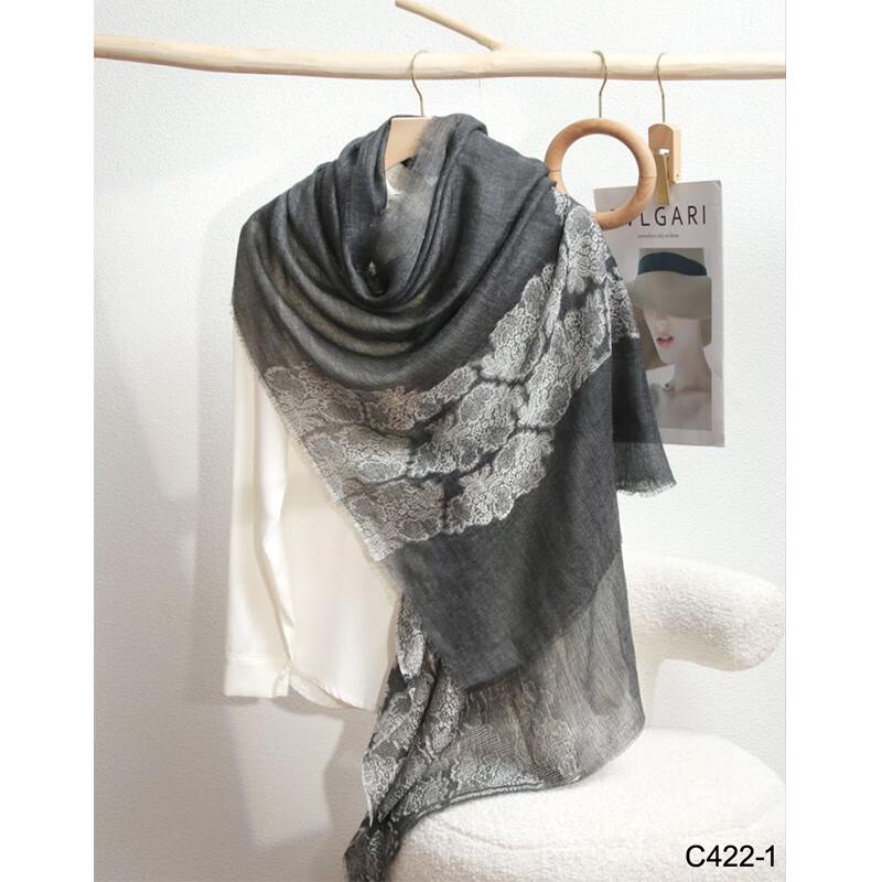 

G·TENNA NX-C422 Женская жаккардовая тонкая кашемировая шаль 180x62 CM