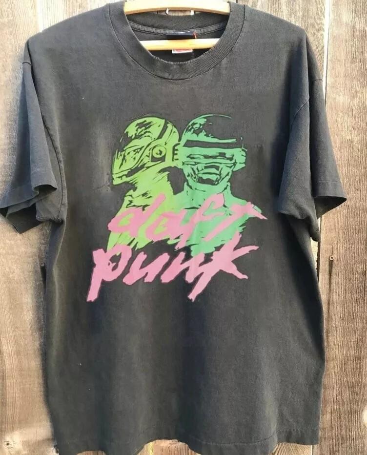 Daft Punk Shirt, Daft Punk Graphic Charcoal Cotton  Unisex S-5XL Unisex T-Shirt XXL