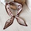 Cashew Nut Flower Silk Scarf Necklace for Women - Vintage Long-style Silk Headscarf with A Bow - Necktie - High-end Style