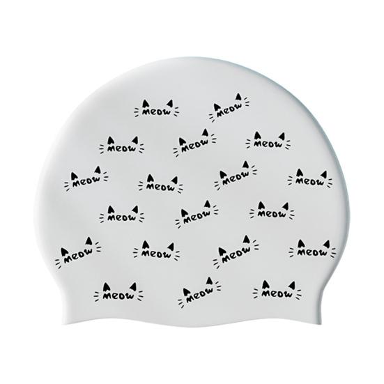 

Шапочка для плавания, удобная противоскользящая водонепроницаемая белая женская шапка с длинными волосами для защиты ушей, шапка для дайвинга для девочек белый