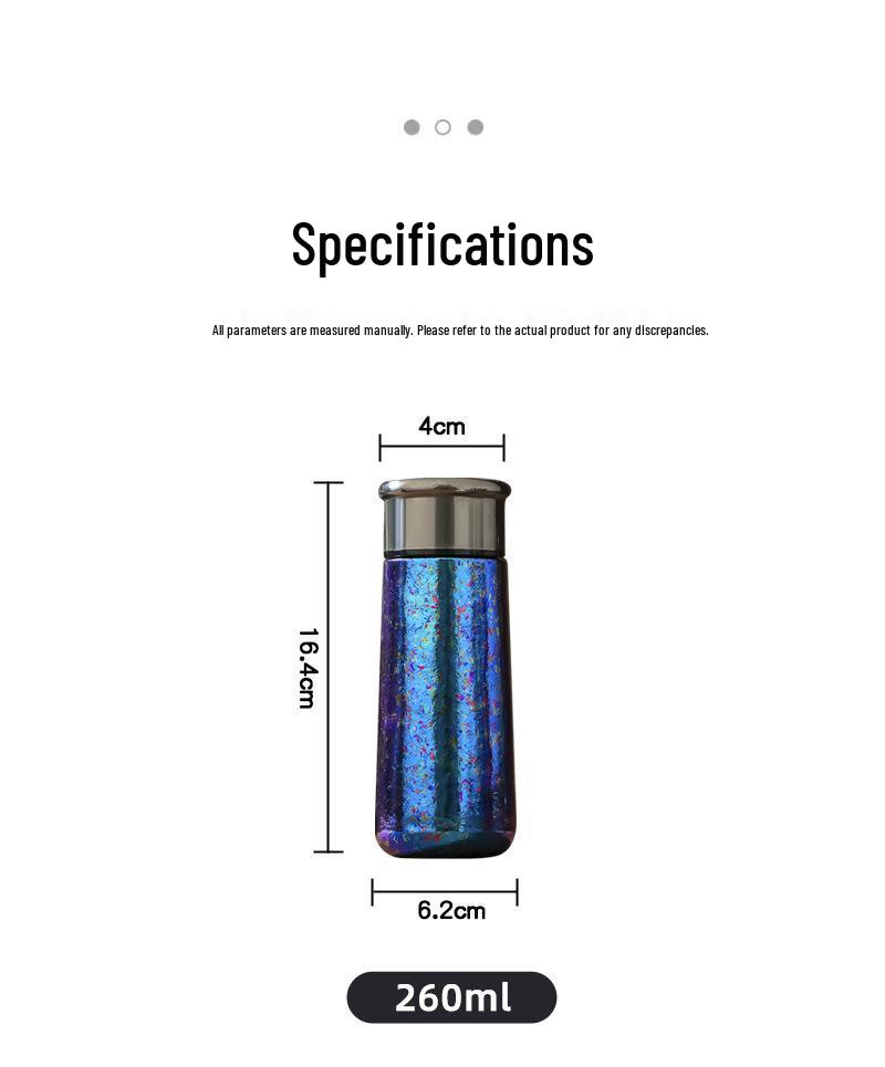 Colorful Ice Flower Pocket-Sized Double-Layer Titanium Travel Cup