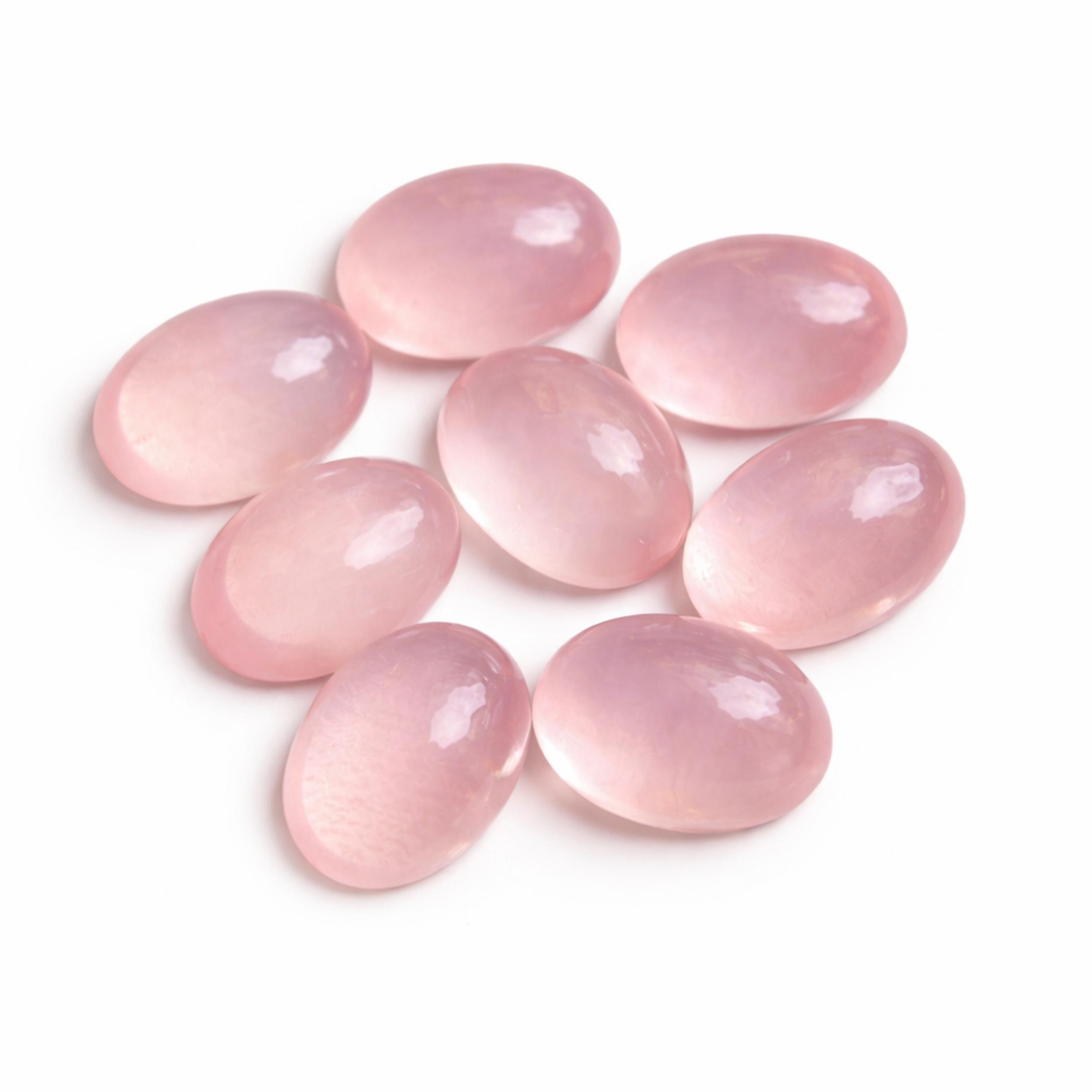 Rose Quartz Cabochons 20x30mm Oval Flat Back Gemstones, Natural Pink Quartz Loose Stone for Jewelry Making 20x30mm розовый