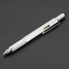 6 In 1 Multifunctional Metal Ballpoint Pen with Stylus Ruler Level Screwdriver for Woodworking Repair Jobs