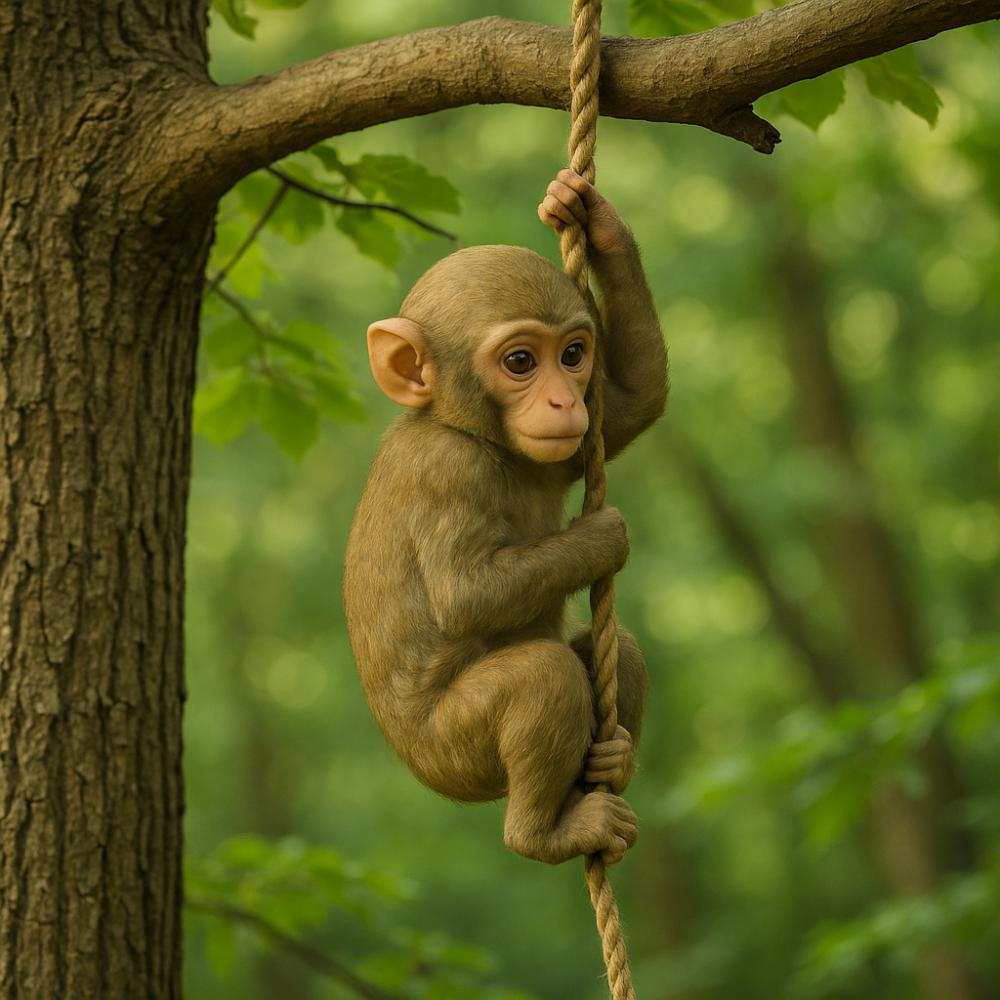 Handmade Monkey Hanging Ornament Cute Animal Statue Garden Climbing Monkey Figurine Home Decor