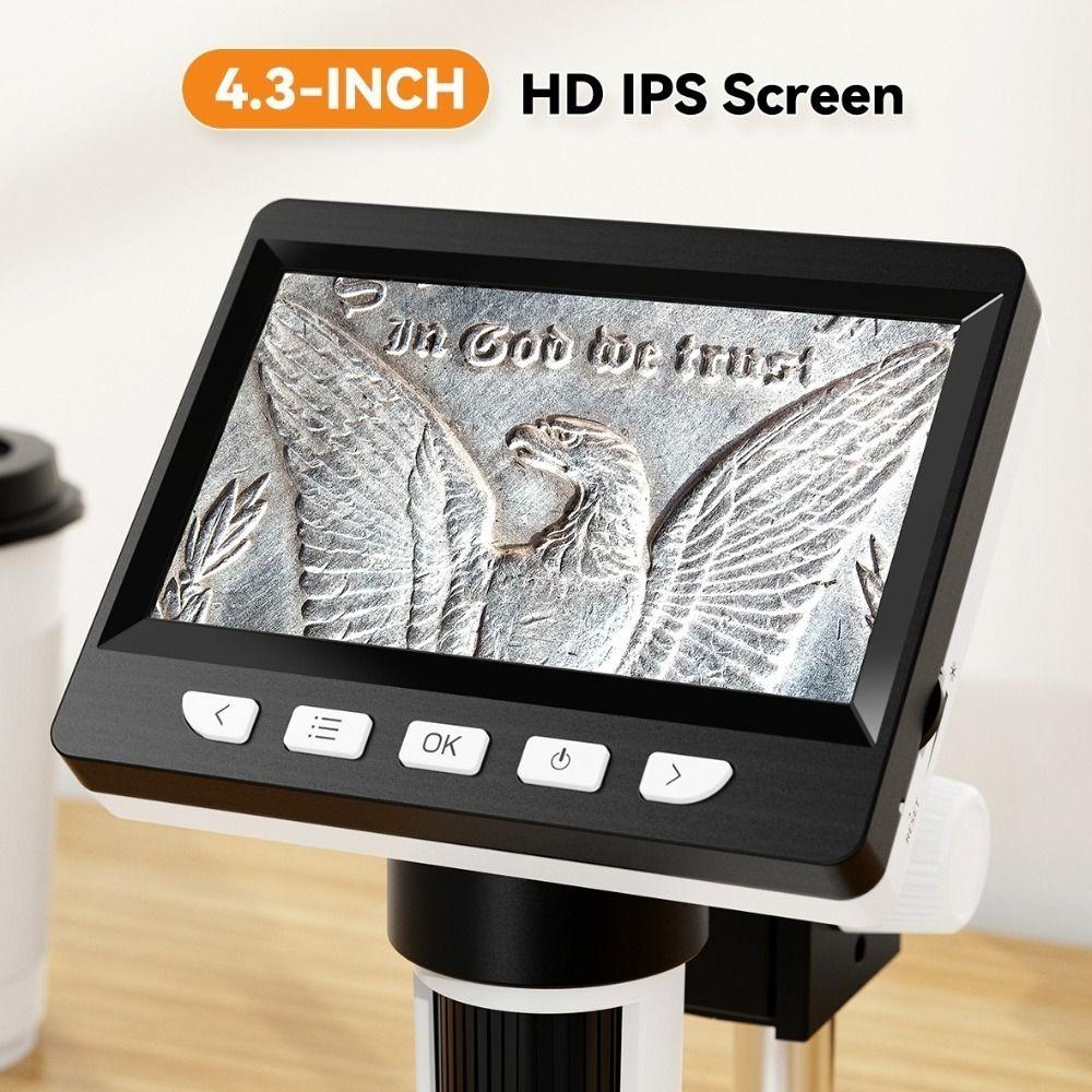 1080P Soldering Microscope 4.3 Inch Coin Microscope PC Digital Microscope  Phone