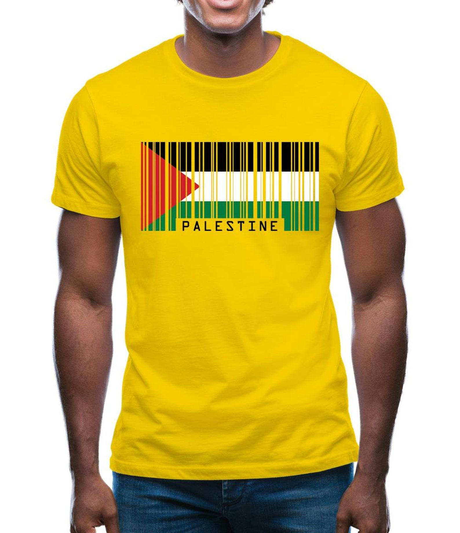 Palestine Barcode Style Flag Mens T-Shirt 2XL