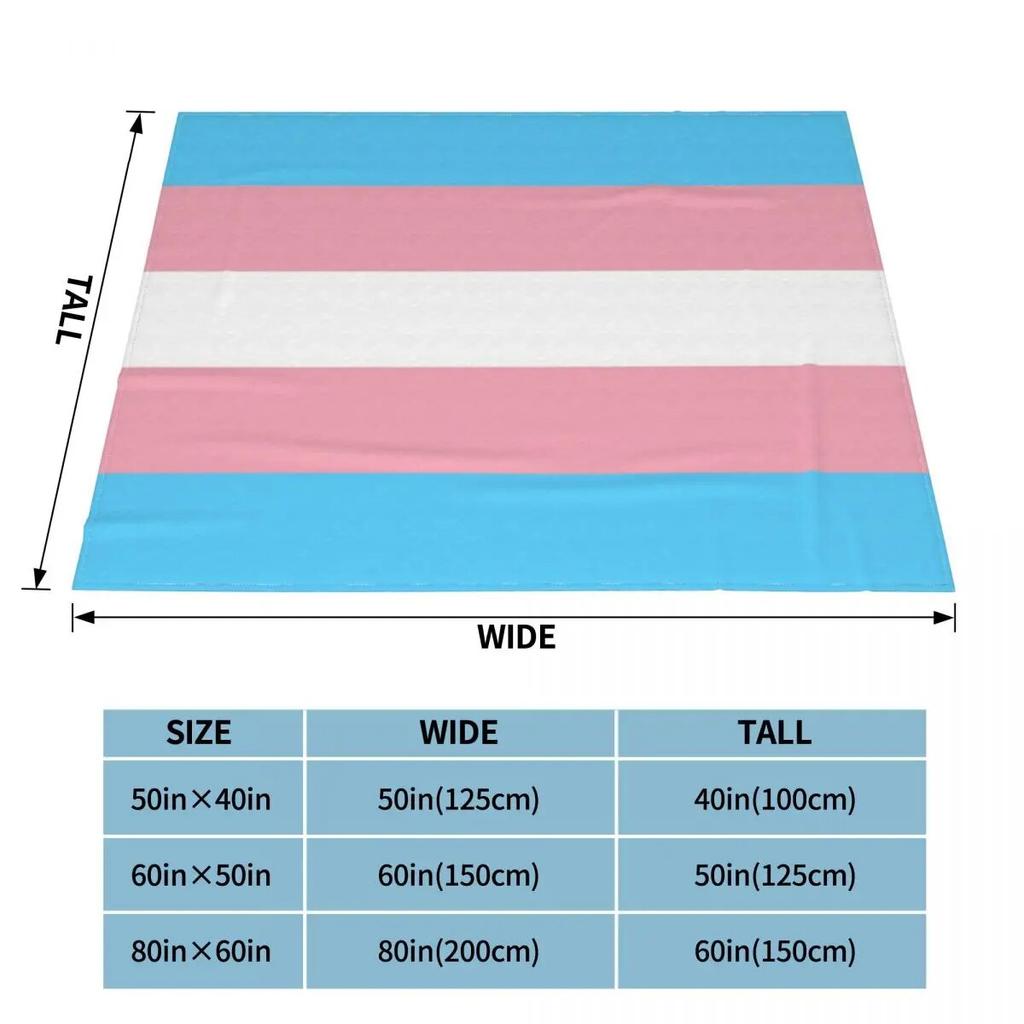 Transgender Flag Lgbt Pride Blanket Fleece Summer Air Conditioning Boho Rainbow Yaoi Thin Throw Blanket for Bed Bedroom Throws