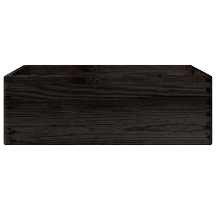 Boîte de rangement - vidaXL - Bois de pin massif - Noir - 40 x 30 x 13 cm - 12 L
