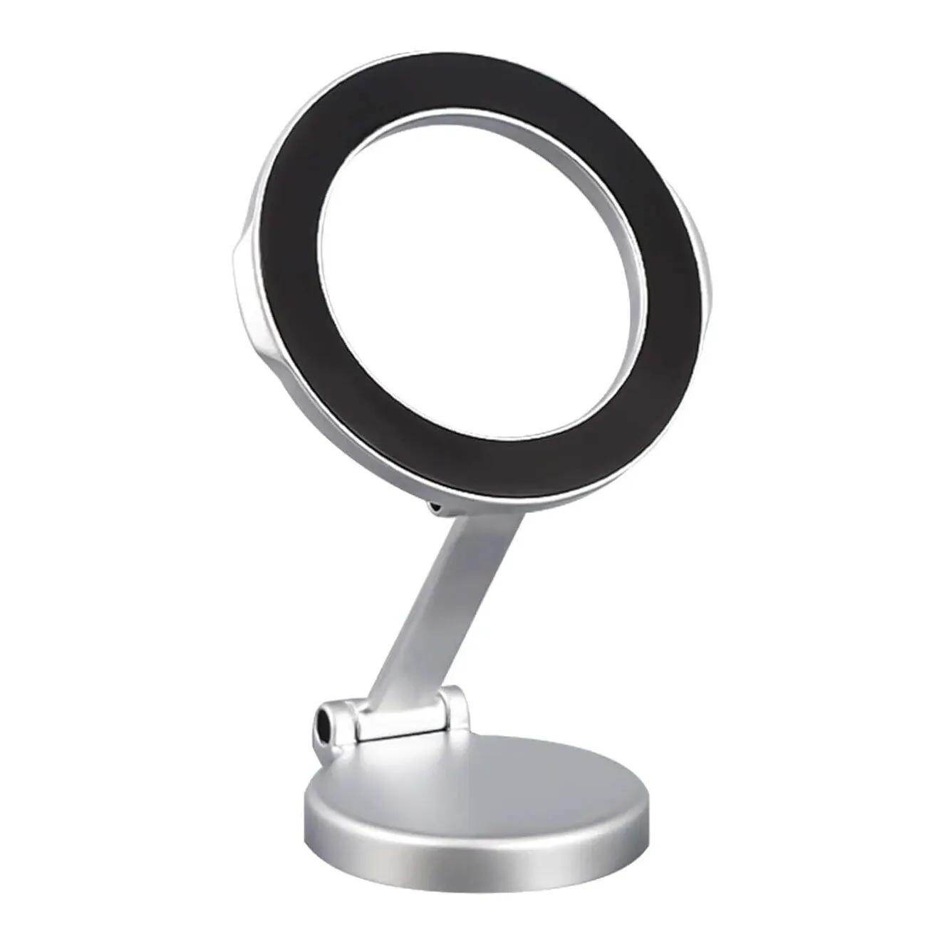 

Car Magnetic Folding Phone Holder 360 Degree Rotation Phone Mount Suction Cup Car Navigation Phone Holder AntiShake Bracket срібний
