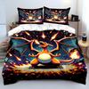 Pokémon Charizard Print Bedding Set Children 3 Pieces King Size Bed Set Pillowcase Adult Child Bed Cover Bedroom for Gifts