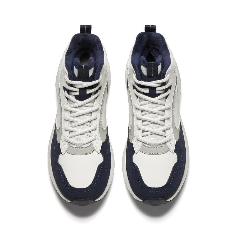 Anta Tazhou Synthetic Leather Fabric Cushioning Non-Slip Fashion Mid-Top Casual Shoes Men Casual Shoes 912548922-3