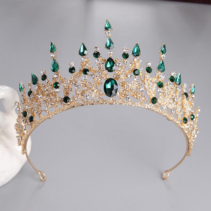 Elegant European-American Rhinestone Bridal Crown Headpiece - Red Wedding Dress Accessory