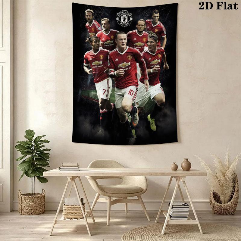 Retro MUFC CanvasWall Hanging Printed Fabric Blanket Decorative Tapestries for Bedroom Living Room Home Decor