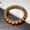 Ethnic Style Green Sandalwood Straight-cut Barrel Beads Bracelet Handmade Boutique Sandalwood Small Bracelet Men's and Women's Wenwan Single Circle