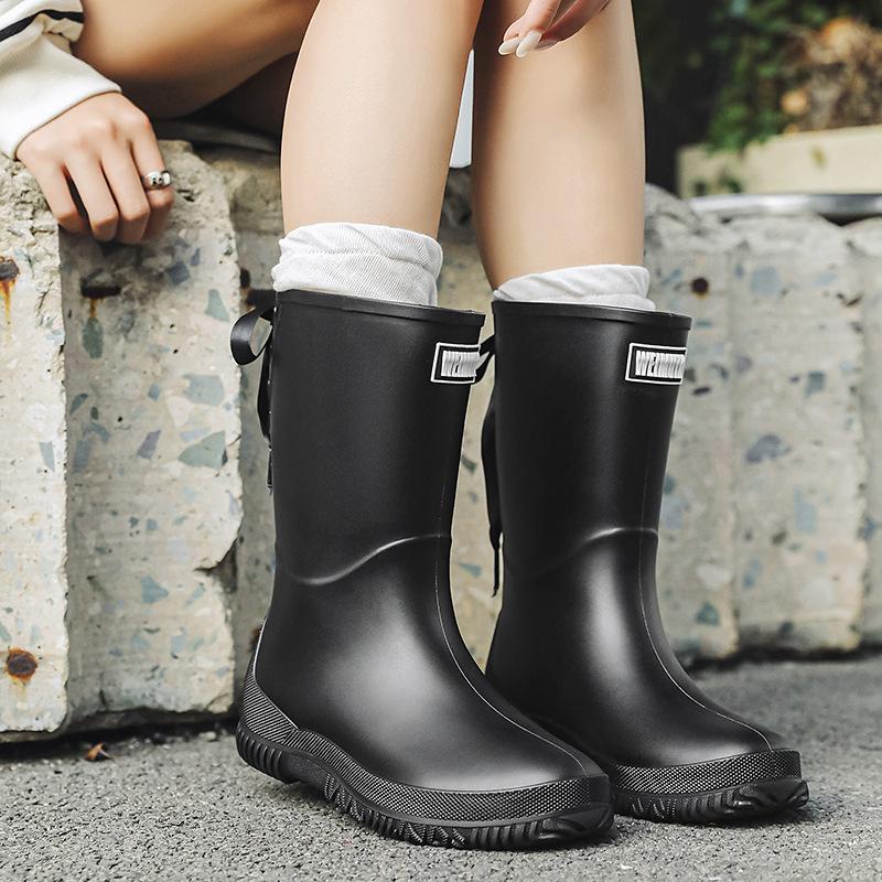 Stivali da Pioggia da Donna Antiscivolo Impermeabili Scarpe per Esterno Resistenti all'Usura Scarpe in Gomma Impermeabili per Cucina Campeggio Moda Stivali Alti