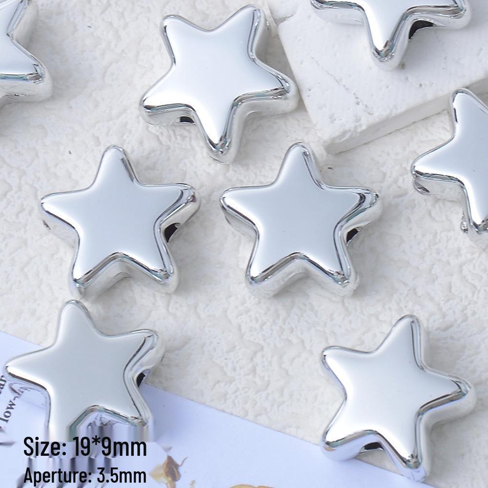 Silver-Plated Y2K Acrylic 3D Spacer Beads for DIY Jewelry Bracelets