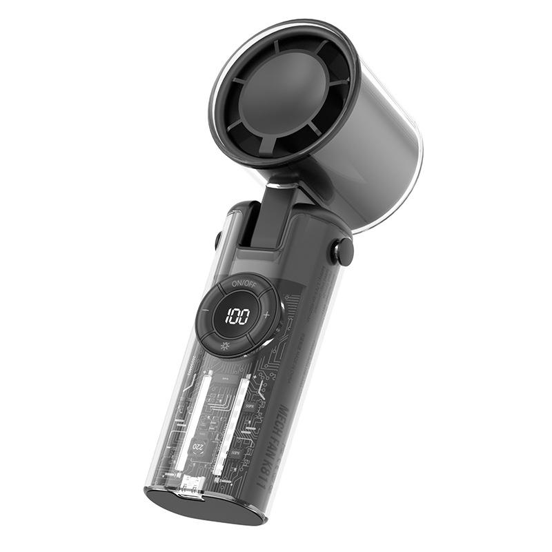 Mecha Style Transparent Portable Mini Handheld Fan for Outdoor Cooling
