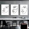 Nordic Minimalist Line Figure Painting Canvas Painting Abstract Face Poster Office Living Room Bedroom Home Decoration Mural No Frame